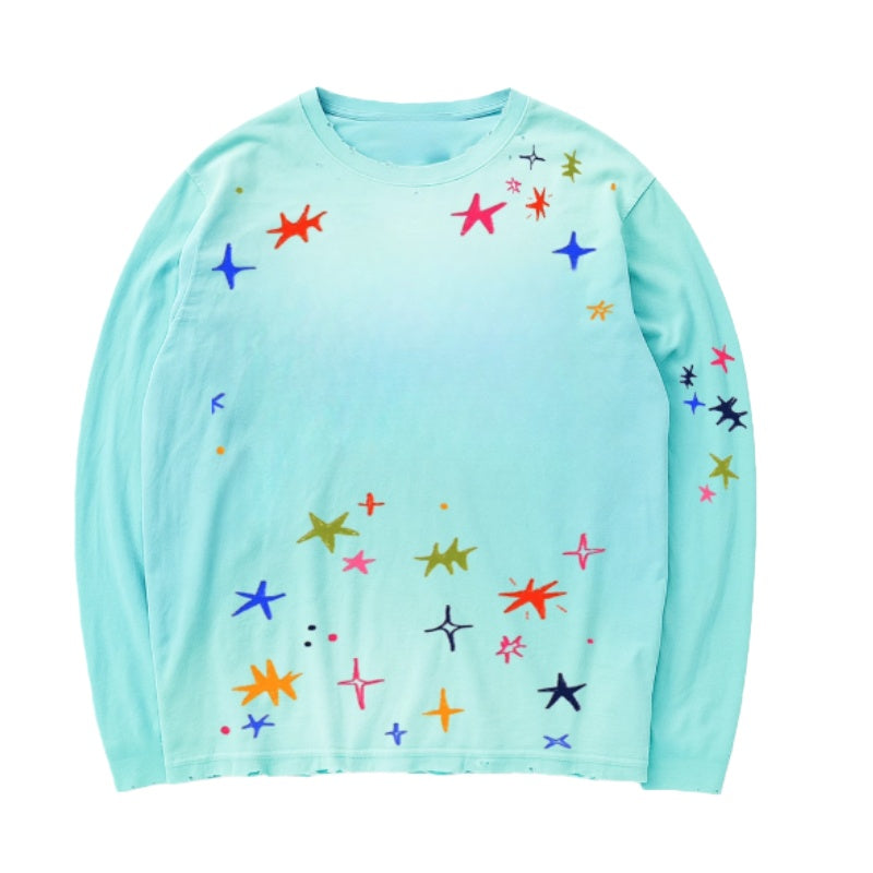 Star Street Washed Distressed Long Sleeve